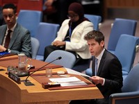 CEO OpenAI Sam Altman berbicara di hadapan Dewan Keamanan PBB dalam sesi mengenai Kecerdasan Buatan saat Sidang Majelis Umum PBB ke-81, di Markas Besar PBB di New York City, AS, pada 23 September 2026. (REUTERS/Brendan McDermid)