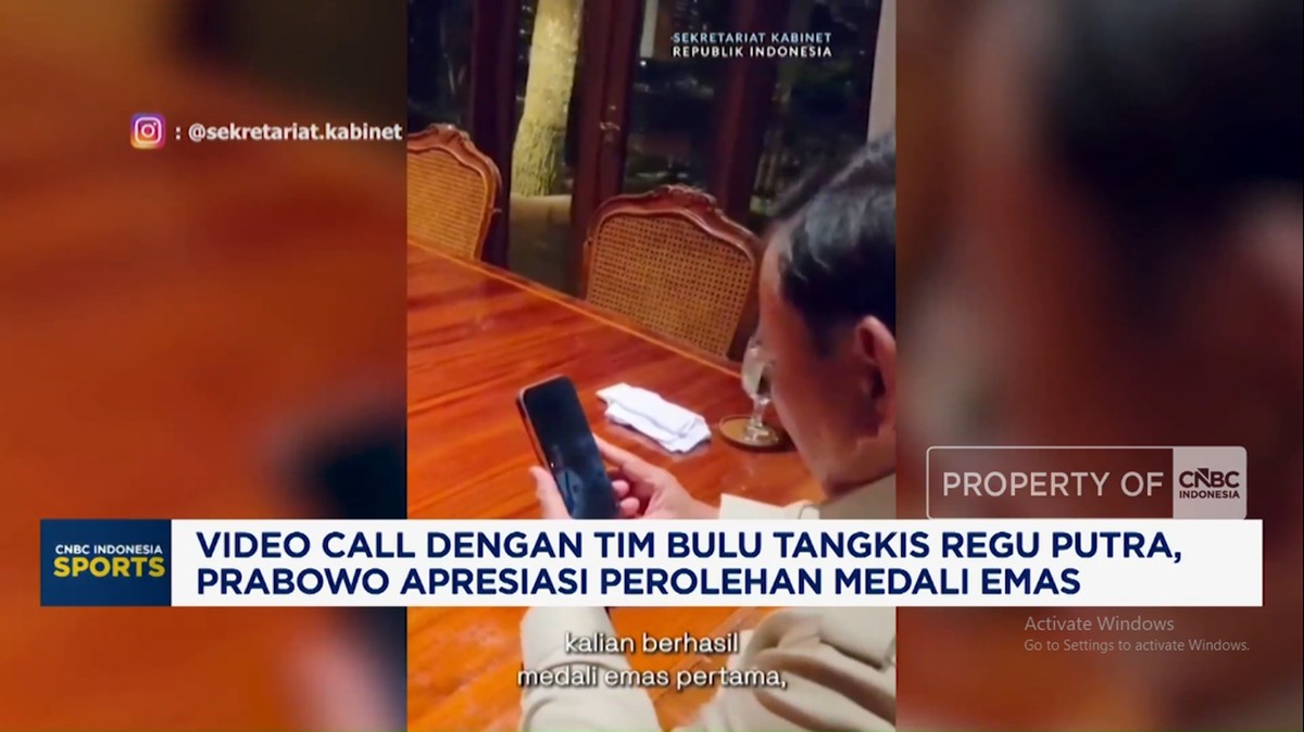 Video: Prabowo Video Call Tim Bulu Tangkis, Apresiasi Perolehan Medali