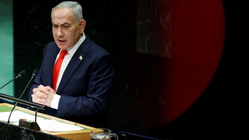 Perdana Menteri Israel Benjamin Netanyahu berpidato di hadapan Sidang Majelis Umum PBB ke-81 di markas besar PBB di New York City, AS, pada 24 September 2026. REUTERS/Eduardo Munoz