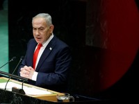 Perdana Menteri Israel Benjamin Netanyahu berpidato di hadapan Sidang Majelis Umum PBB ke-81 di markas besar PBB di New York City, AS, pada 24 September 2026. REUTERS/Eduardo Munoz