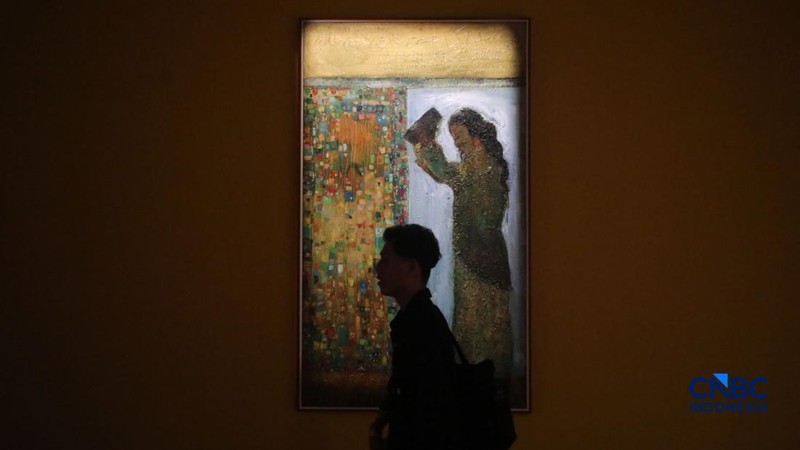 Suasana pameran Nasirun 1965-2026: Bersimpuh di Kaki Para Guru di Galeri Nasional, Jakarta, Jumat (25//9/2026). (CNBC Indonesia/Faisal Rahman)