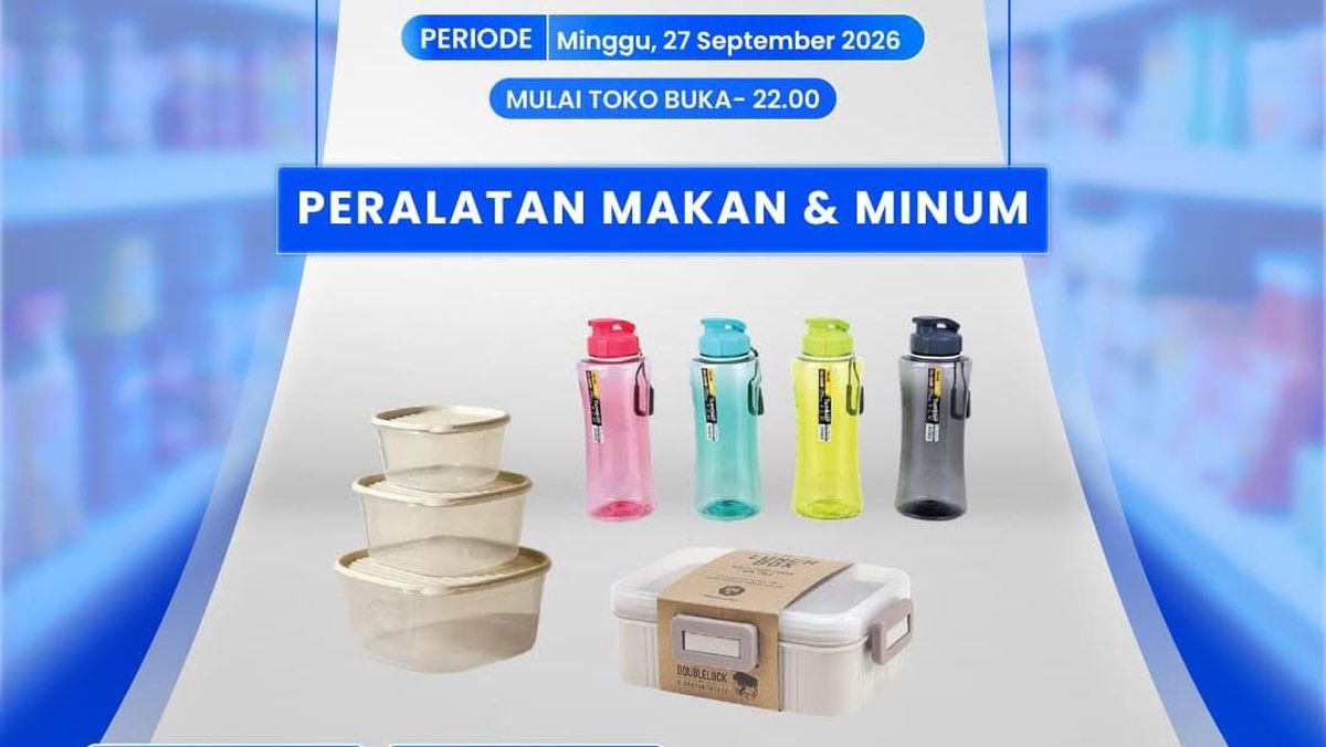 Ilustrasi berita Bisnis: Tempat Bekal &amp; Botol Minum Rp 12.000 di Transmart Full Day Sale