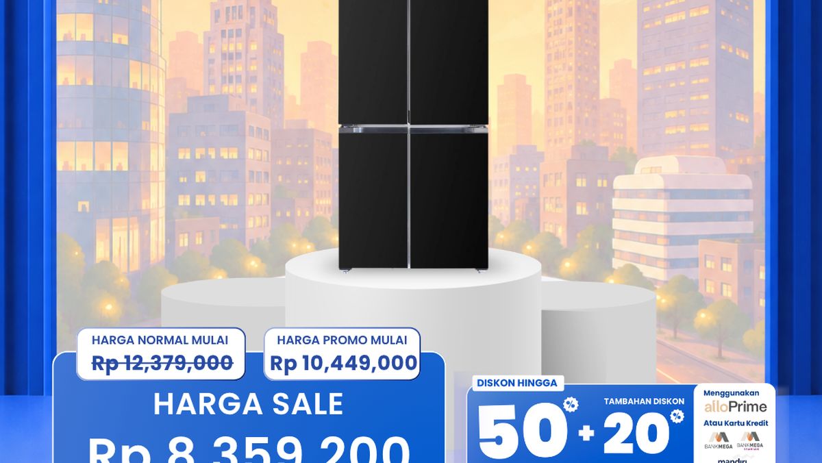 Ilustrasi berita Teknologi: Ada Diskon Gede Kulkas Side by Side Polytron di Transmart Full Day Sale