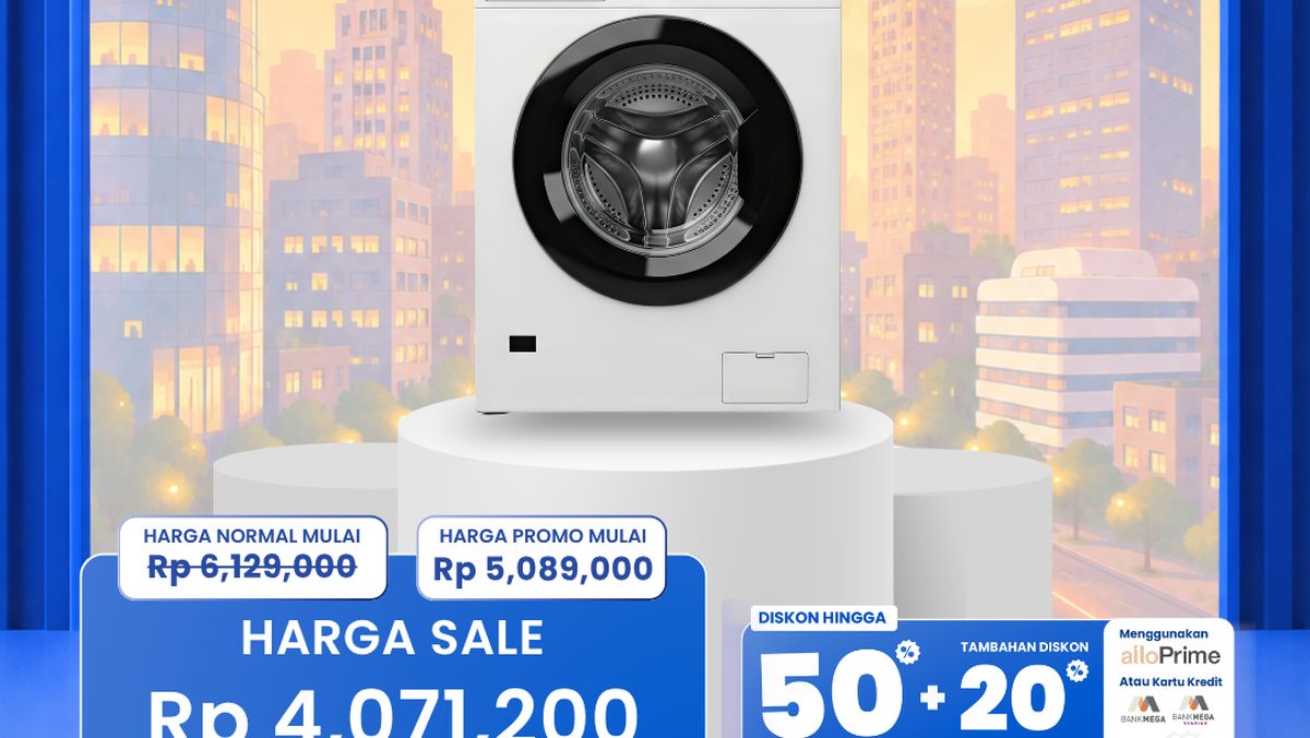 Ilustrasi berita Teknologi: Mesin Cuci Front Load 7KG Hanya Rp 4 Jutaan di Transmart Full Day Sale
