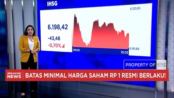 Batas Minimal Harag Saham Rp 1 Dimulai, IHSG Anjlok ke Level 6.100-an