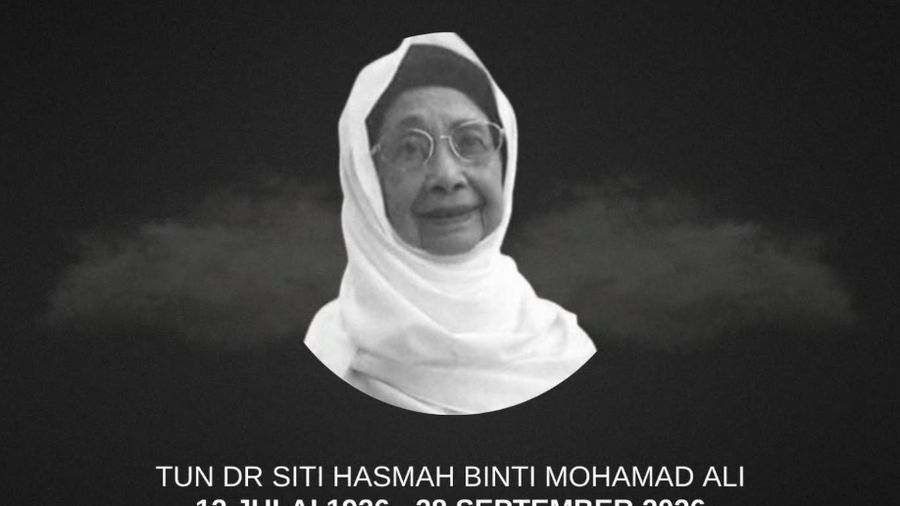 Berita duka cita Tun DR Siti Hasmah Binti Mohamad Ali. (Tangkapan layar)