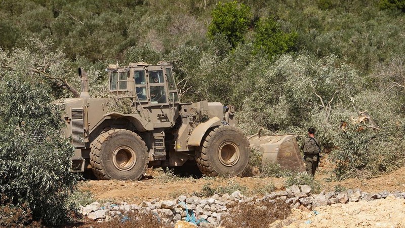 Jelang panen buah zaitun Oktober mendatang, buldoser militer Israel secara tiba-tiba meratakan sekitar 31 ribu meter persegi lahan milik petani Palestina, Kamis (24/9/2026). (REUTERS/Ali Sawafta)