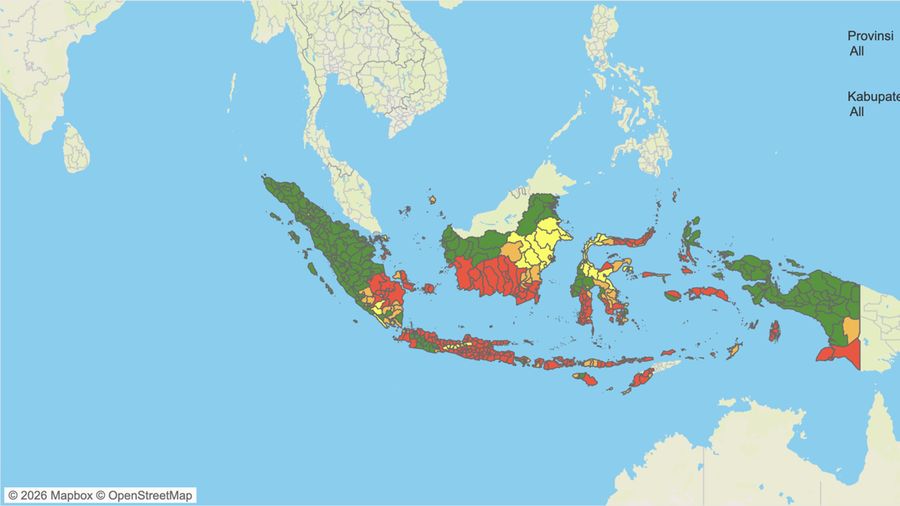 PETA PERINGATAN DINI KEKERINGAN METEOROLOGIS BERLAKU DASARIAN III SEPTEMBER 2026