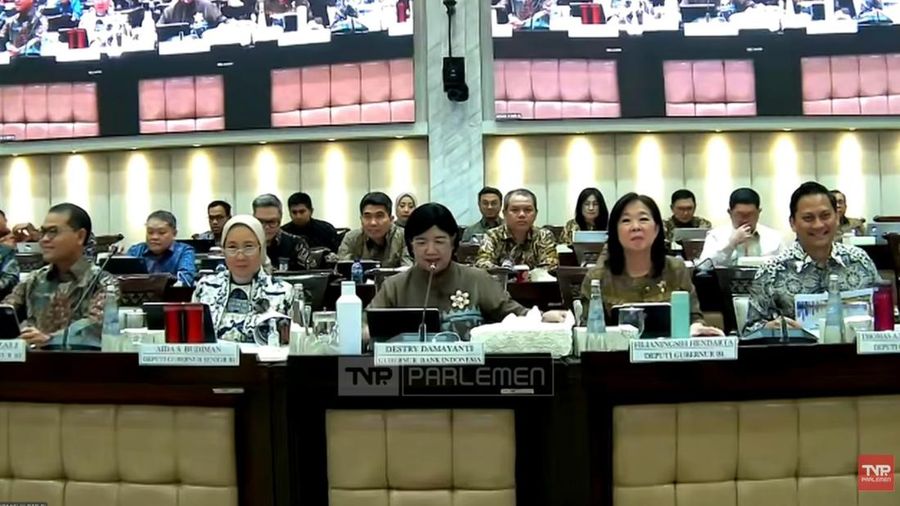 Rapat Kerja Dewan Gubernur BI dengan Komisi XI DPR RI, Senin (28/9/2026). (Tangkapan layar TV Parlemen)