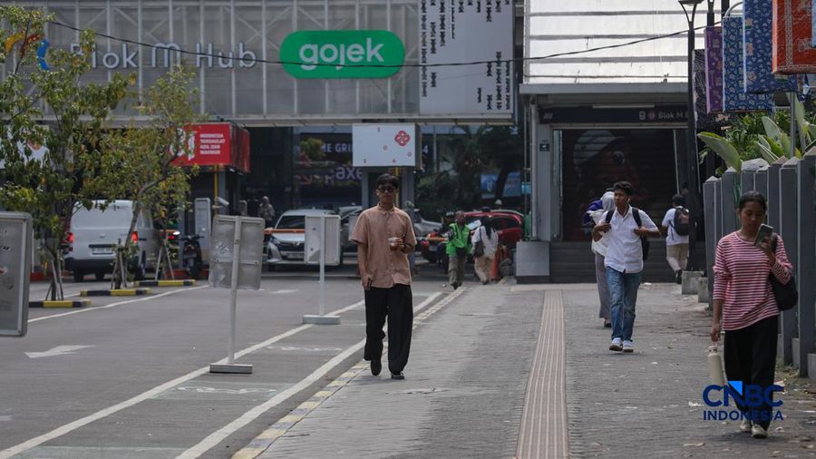 uasana kwasan Blok M yang akan direvitalisasi menjadi Transit Oriented Development (TOD), Senin (28/9/2026). (CNBC Indonesia/Faisal Rahman)