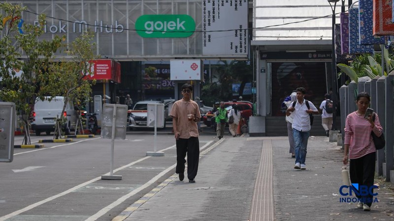 uasana kwasan Blok M yang akan direvitalisasi menjadi Transit Oriented Development (TOD), Senin (28/9/2026). (CNBC Indonesia/Faisal Rahman)