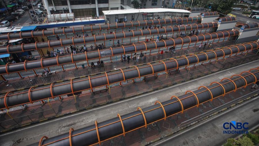 uasana kwasan Blok M yang akan direvitalisasi menjadi Transit Oriented Development (TOD), Senin (28/9/2026). (CNBC Indonesia/Faisal Rahman)
