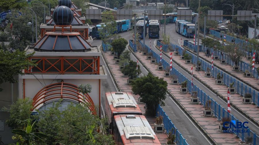 uasana kwasan Blok M yang akan direvitalisasi menjadi Transit Oriented Development (TOD), Senin (28/9/2026). (CNBC Indonesia/Faisal Rahman)