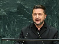 FILE PHOTO: Ukraine's President Volodymyr Zelenskiy addresses the 81st United Nations General Assembly (UNGA) at UN headquarters in New York City, US, September 23, 2026.  REUTERS/CAITLIN OCHS/File Photo