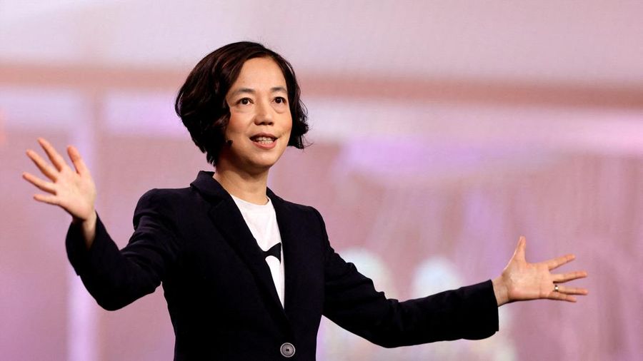 CEO World Labs, Fei-Fei Li berbicara dalam pidato utama AMD di CES 2026pameran dagang elektronik konsumen tahunandi Las Vegas, Nevada, AS, pada 5 Januari 2026. (REUTERS/Steve Marcus)