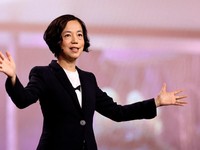 CEO World Labs, Fei-Fei Li berbicara dalam pidato utama AMD di CES 2026pameran dagang elektronik konsumen tahunandi Las Vegas, Nevada, AS, pada 5 Januari 2026. (REUTERS/Steve Marcus)