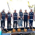 Menteri Kelautan dan Perikanan Sakti Wahyu Trenggono saat melakukan Groundbreaking pengembangan PPN  Pengambengan di Jembrana, Bali, Selasa (29/9/2026). (CNBC Indonesia/Martyasari Rizky)