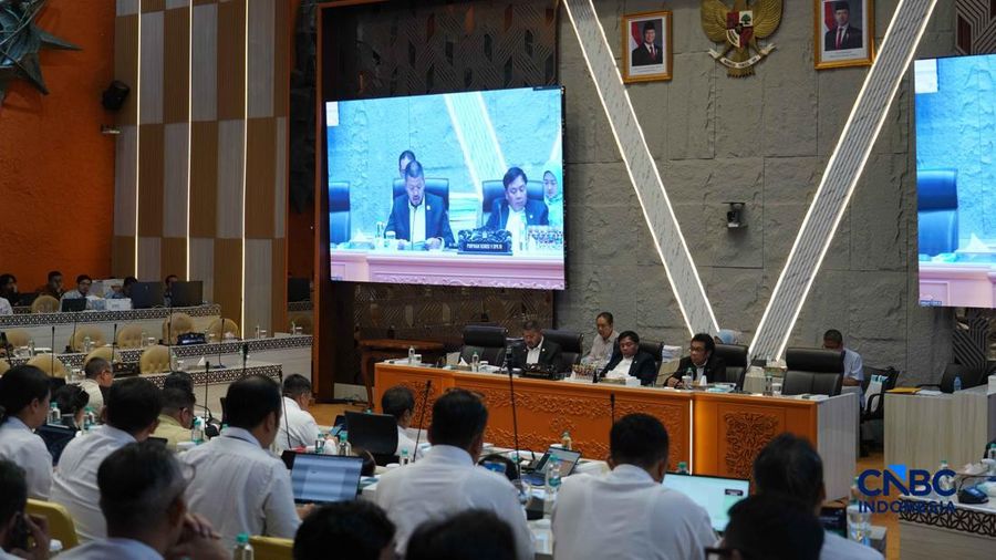 Raker Komisi V dengan Eselon I Kementerian PU, Selasa (29/9/26). (CNBC Indonesia/Ferry Sandi)