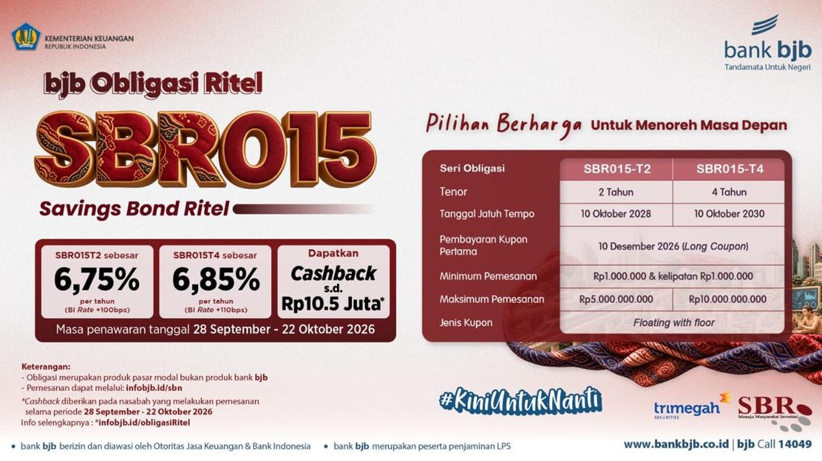 SBR015 Hadir, bank bjb Buka Akses Investasi SBN Mulai Rp1 Juta