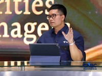 Chief Liason Officer/ Head of Investment Solutions, Investment Services Group Henan Asset, Bagus Adi Yoga Prawira saat menyampaikan pemaparan dalam Road To CNBC Indonesia Awards 2026 Best Securities & Fund Manager di Jakarta, Rabu (30/9/2026). (CNBC