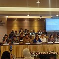 Ketua Apindo Shinta Kamdani  tengah dalam Konferensi pers di kantor Apindo Rabu (30/9/26) malam. (CNBC Indonesia/Ferry Sandi)