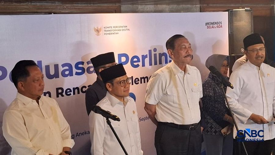 Konferensi pers program daftar ulang penerima bantuan sosial (bansos) 2027 (Chandra Dwi Pranata/CNBC Indonesia)