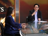 Presiden Direktur PT Panin Asset Management, Ridwan Soetedja saat menyampaikan pemaparan dalam Road To CNBC Indonesia Awards 2026 Best Securities & Fund Manager di Jakarta, Rabu (30/9/2026). (CNBC Indonesia/Tri Susilo)