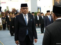 Arrmanatha Christiawan Nasir saat dilantik oleh Presiden Prabowo Subianto sebagai Menteri Luar Negeri di Istana Negara, Jakarta, Kamis (1/10/2026). (Tangkapan Layar Youtube/Sekretariat Presiden)