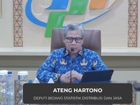 Deputi Bidang Statistik Distribusi dan Jasa BPS, Ateng Hartono saat menyampaikan Rilis BPS di Jakarta, Kamis (1/10/2026). (Tangkapan Layar Youtube/BPS Statistics)
