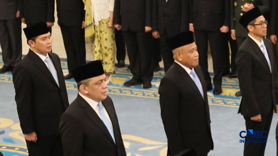 Letjen TNI Saleh Mustafa saat dilantik Presiden Prabowo Subianto sebagai Wakil Menteri Pertanian di Istana Negara, Jakarta, Kamis (1/10/2026). (CNBC Indonesia/Muhammad Sabki)