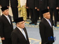 Letjen TNI Saleh Mustafa saat dilantik Presiden Prabowo Subianto sebagai Wakil Menteri Pertanian di Istana Negara, Jakarta, Kamis (1/10/2026). (CNBC Indonesia/Muhammad Sabki)