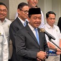 Menteri Koordiantor Bidang Hilirisasi dan Transisi Energi Sekaligus Menteri ESDM Bahlil Lahadalia saat konferensi pers di Kementerian ESDM, Jakarta, Kamis (01/10/2026). (CNBC Indonesia/Firda Dwi Muliawati)