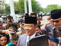 Menteri Luar Negeri, Sugiono saat tiba di Istana Negara, Jakarta, Kamis (1/10/2026). (CNBC Indonesia/Emir Yanwardhana)