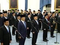 Pelantikan Menteri dan Wakil Menteri Kabinet Merah Putih sisa masa jabatan periode tahun 2024-2029 serta anggota Ombusdsman RI di Istana Negara, Jakarta, Kamis (1/10/2026). (Tangkapan Layar Youtube/Sekretariat Presiden)