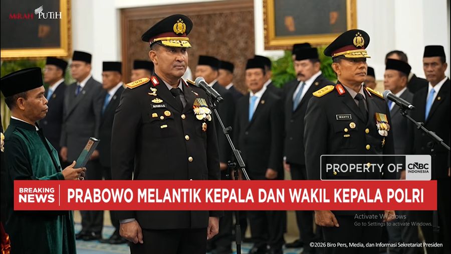 Prabowo Lantik Kapolri Jenderal Suyudi Ario Seto dan Wakapolri Komjen Wahyu Widada
