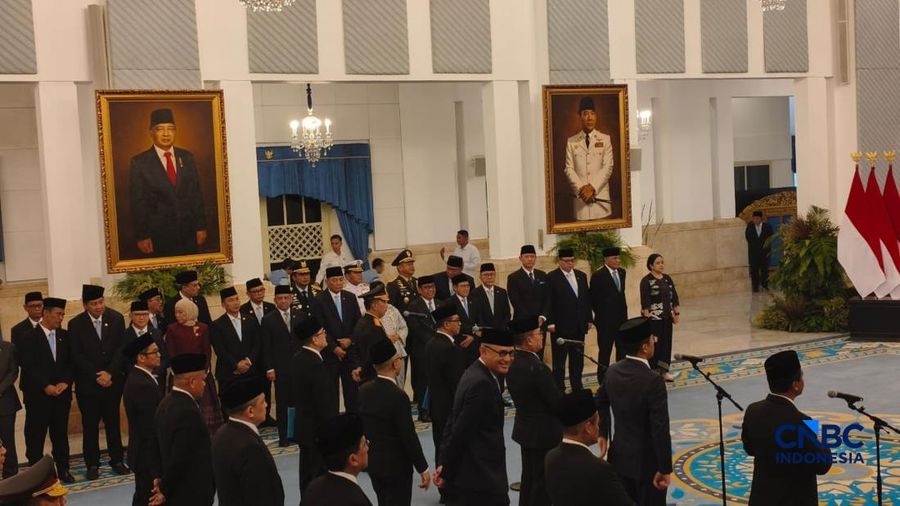 Suasana sebelum pelantikan Menteri dan Wakil Menteri Kabinet Merah Putih sisa masa jabatan periode tahun 2024-2029 serta anggota Ombusdsman RI di Istana Negara, Jakarta, Kamis (1/10/2026). (CNBC Indonesia/Emir Yanwardhana)