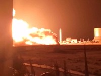 Flames rise at Tishreen thermal power plant following an explosion, near Otaybah, Syria, September 30, 2026, in this screengrab from video obtained from social media. Social Media/via REUTERS  THIS IMAGE HAS BEEN SUPPLIED BY A THIRD PARTY. MANDATORY