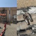 Kerusakan pada gardu distribusi listrik Taibah dan puing-puing drone yang menurut otoritas Saudi diluncurkan oleh kelompok Houthi, Selasa (29/9/2026) di Madinah, Arab Saudi. (Saudi Press Agency via Reuters)
