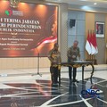 Sertijab Menteri Perindustrian baru Muhammad Sarmuji menggantikan Agus Gumiwang Kartasasmita, Jumat (2/10/2026). (CNBC Indonesia/Damiana Cut E)