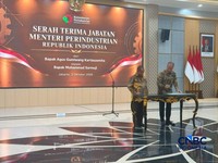 Sertijab Menteri Perindustrian baru Muhammad Sarmuji menggantikan Agus Gumiwang Kartasasmita, Jumat (2/10/2026). (CNBC Indonesia/Damiana Cut E)