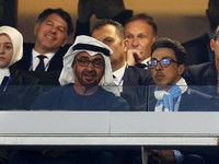 FILE PHOTO: Soccer Football - Champions League Final - Manchester City v Inter Milan - Ataturk Olympic Stadium, Istanbul, Turkey - June 10, 2023 United Arab Emirates Mohammed bin Zayed Al Nahyan and Manchester City owner Sheikh Mansour bin Zayed Al N