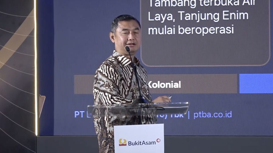 Direktur Utama PT Bukit Asam (Persero) Tbk, Bambang Ismawan saat memberikan sambutan dalam Media Synergi Forum di Jakarta, Rabu (2/10/2026). (Dok. PTBA)