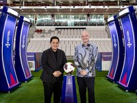 Erick Thohir menyambut Gianni Infantino yang akan menghadiri laga final FIFA ASEAN Cup 2026. (Dok. PSSI)