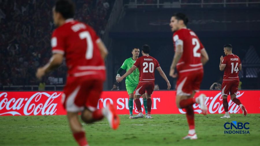 Pemain Timnas Indonesia Elkan Baggott melakukan selebras usai mencetak gol ke gawang Timnas Thailand pada babak Final dalam FIFA ASEAN CUP 2026 di Stadion Utama Gelora Bung Karno (SUGBK), Senayan, Jakarta, Senin (5/10/2026).