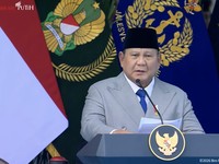 Presiden Prabowo hadiri upacara peringatan HUT ke-81 TNI Tahun 2026, Jakarta, Senin (5/10/2026). (Tangkapan layar youtube Setpres RI)