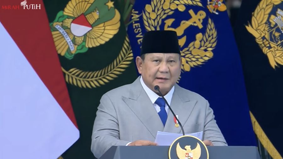 Presiden Prabowo Pimpin Upacara Peringatan HUT ke-81 TNI Tahun 2026, Jakarta, Senin (5/10/2026). (Tangkapan layar youtube Setpres RI)