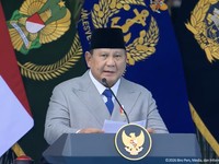 Presiden Prabowo Pimpin Upacara Peringatan HUT ke-81 TNI Tahun 2026, Jakarta, Senin (5/10/2026). (Tangkapan layar youtube Setpres RI)