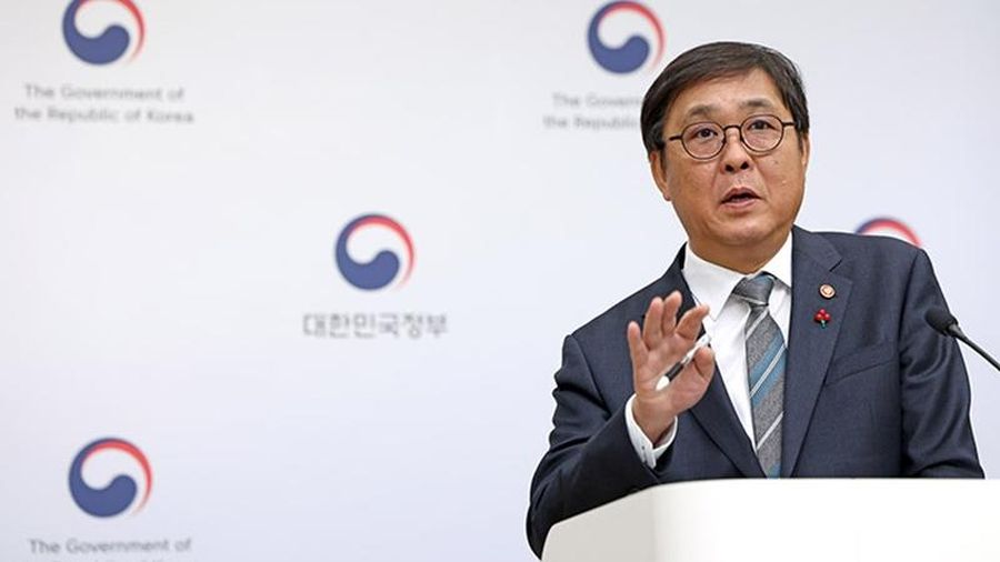 Menteri Kebudayaan, Olahraga, dan Pariwisata, Chae Hwi-young terlihat sedang melaporkan rencana kerja utama Kementerian Kebudayaan, Olahraga, dan Pariwisata tahun 2026 pada tanggal 16 Desember 2025 di Kompleks Pemerintahan Sejong. (Dok. Kementerian K