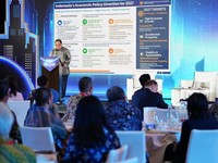 Menteri Koordinator Bidang Perekonomian Airlangga Hartarto saat memberikan keynote speech, dalam 14th Annual US-Indonesia Investment Summit Building Confidence: Strengthening Indonesias Investment Climate, Jakarta, Selasa (6/10). (Dok. Kemenko)