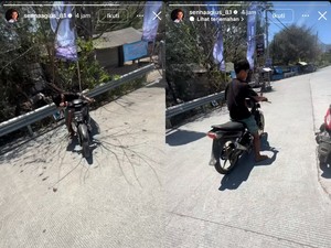 Momen Pebalap Moto2 Digeber Bocah Pakai Supra di Mandalika, Endingnya Kocak